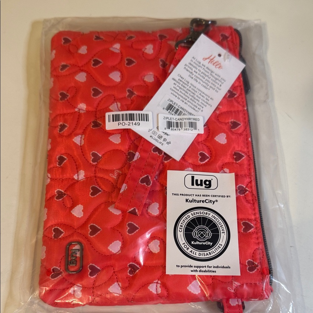 New. Lug. Ziplet. Candy hearts.